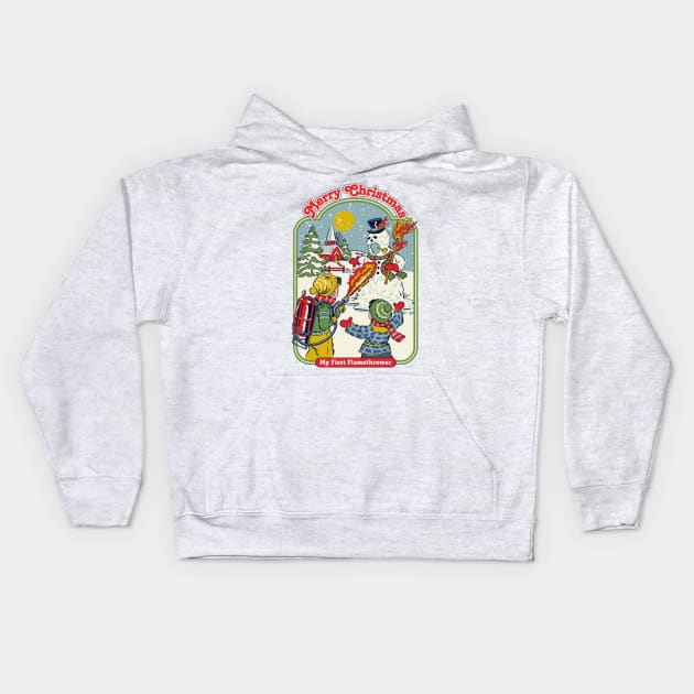 My First Flamethrower Kids Hoodie by Steven Rhodes